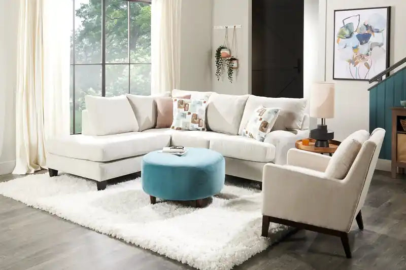 28.5 Linen-Look Fabric Accent Chair with Wood Base