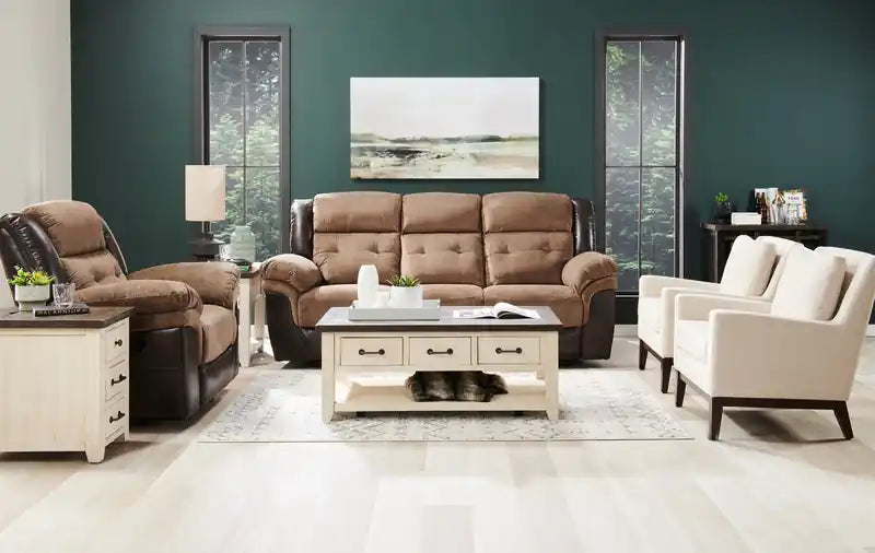28.5 Linen-Look Fabric Accent Chair with Wood Base