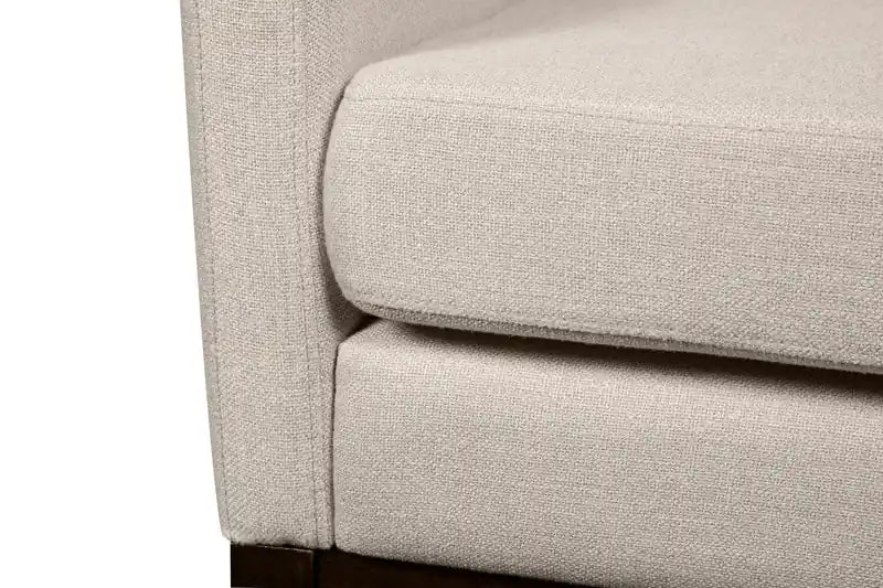 28.5 Linen-Look Fabric Accent Chair with Wood Base