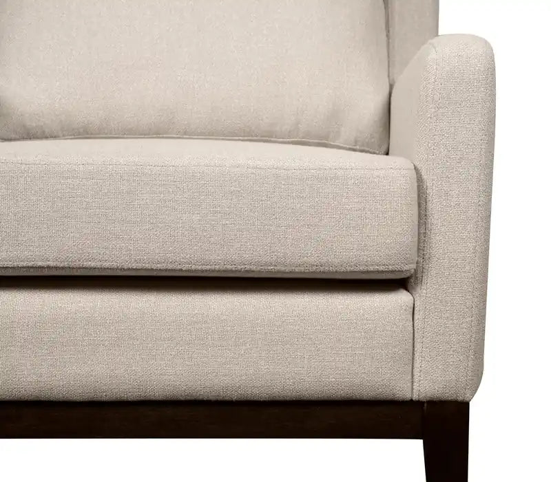 28.5 Linen-Look Fabric Accent Chair with Wood Base