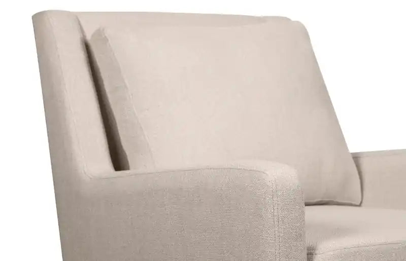 28.5 Linen-Look Fabric Accent Chair with Wood Base