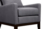 Fauteuil d'appoint 28,5 en tissu aspect lin avec base en bois