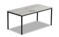 Ariella 40 Modern Coffee Table - Grey Top with Black Metal Legs