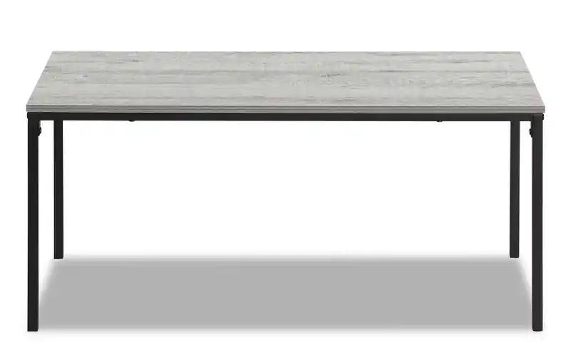 40 Modern Coffee Table - Grey Top with Black Metal Legs