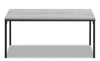 40 tables basses modernes - Plateau gris avec pieds en métal noir