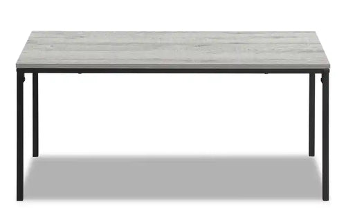 40 Modern Coffee Table - Grey Top with Black Metal Legs