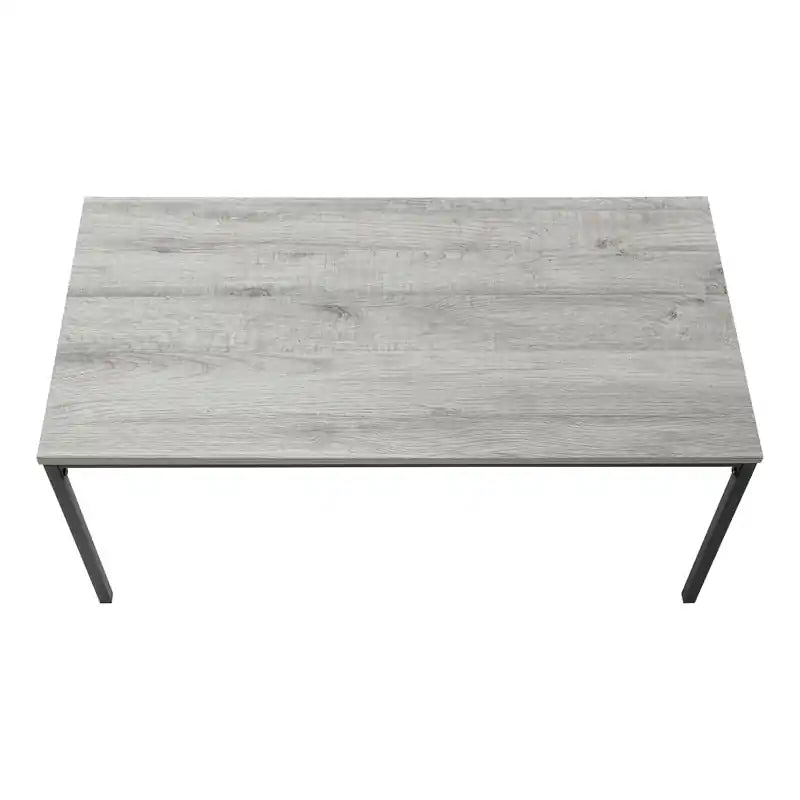 40 Modern Coffee Table - Grey Top with Black Metal Legs
