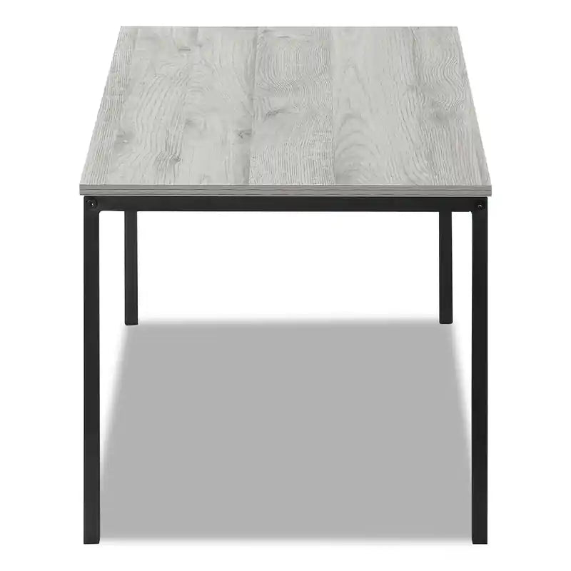 40 Modern Coffee Table - Grey Top with Black Metal Legs