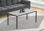 40 tables basses modernes - Plateau gris avec pieds en métal noir