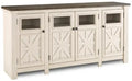 Bolanburg 75 Rustic TV Stand with Storage and Cable Management for TVs up to 85- Antique White