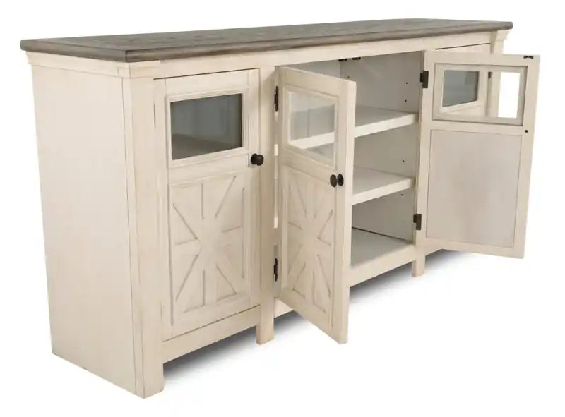 Bolanburg 75 Rustic TV Stand with Storage and Cable Management for TVs up to 85- Antique White