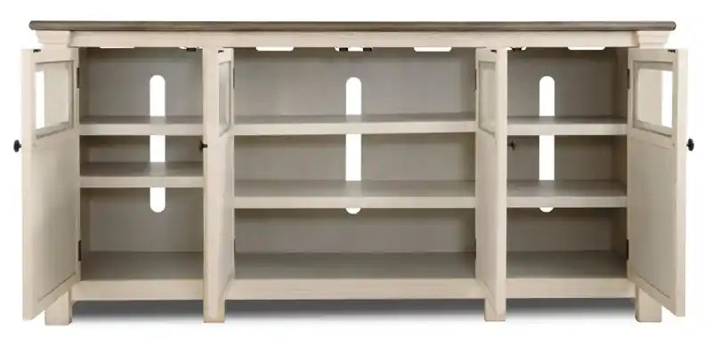 Bolanburg 75 Rustic TV Stand with Storage and Cable Management for TVs up to 85- Antique White