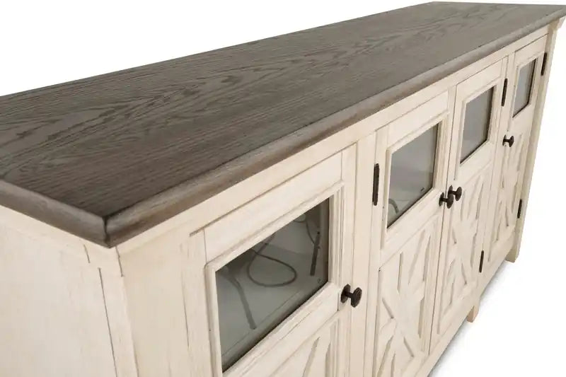 Bolanburg 75 Rustic TV Stand with Storage and Cable Management for TVs up to 85- Antique White