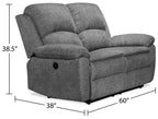 Causeuse inclinable électrique en tissu chenille 60 po
