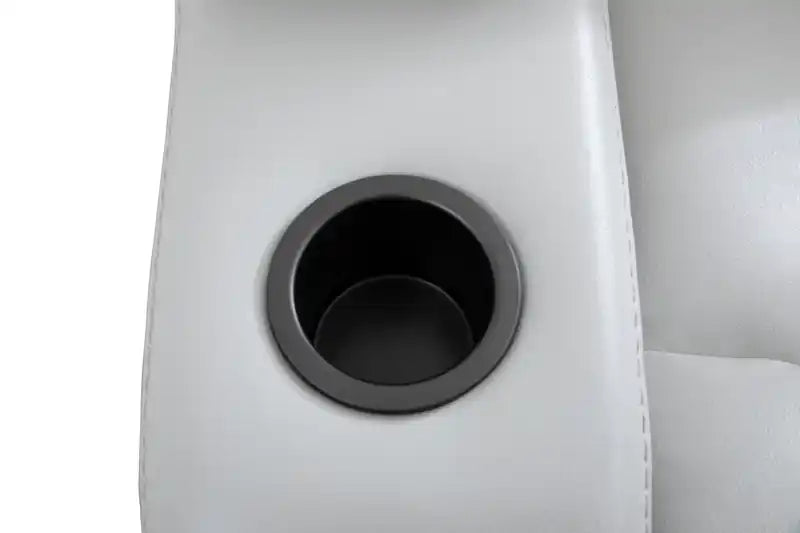 79.6 Leather-Look Fabric Power Reclining Home Theatre Seating with Two Seats - Cosmic Fog Grey