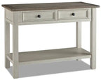 Colby 46 Rustic Sofa Table with Storage and Shelf - Two Tone Wood