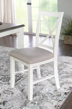 Chaise de salle à manger grise en tissu