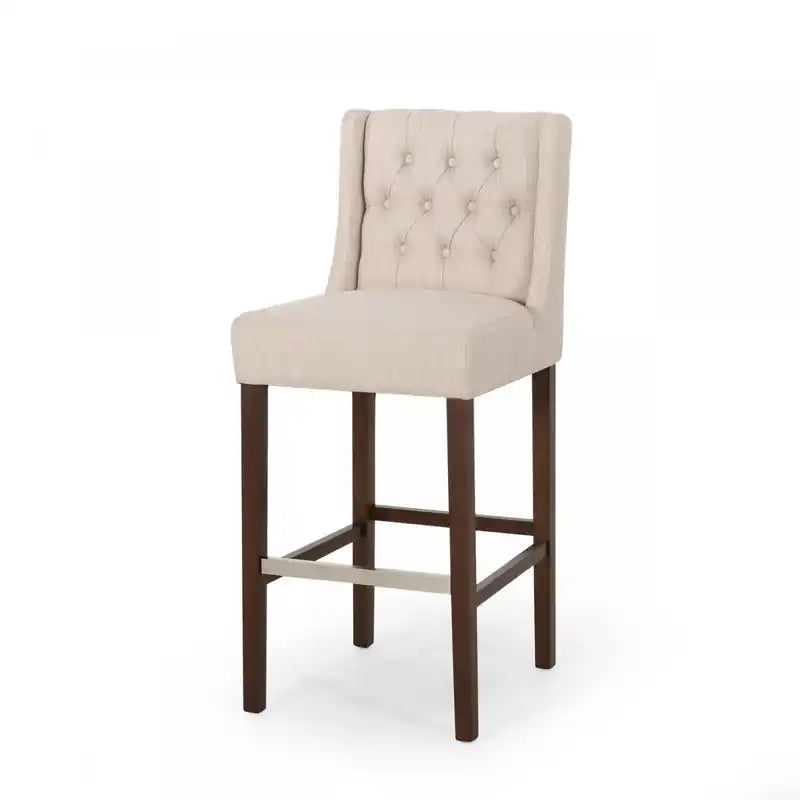 30.5 Counter Height Bar Stools Set Of 2 With Metal Legs And Fabric Upholstery