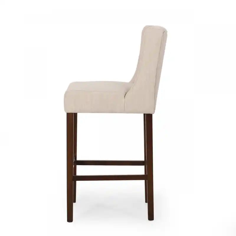 30.5 Counter Height Bar Stools Set Of 2 With Metal Legs And Fabric Upholstery