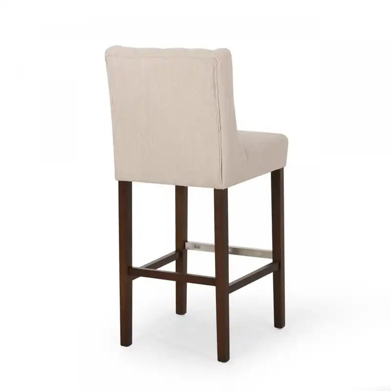 30.5 Counter Height Bar Stools Set Of 2 With Metal Legs And Fabric Upholstery