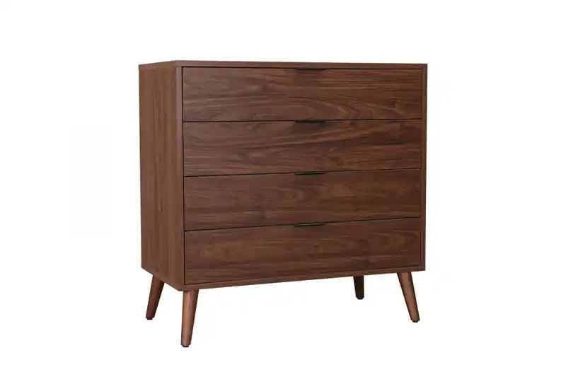Chest With 4 Drawers - Faux Walnut