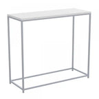 31 Modern Console Table - White With Silver Metal
