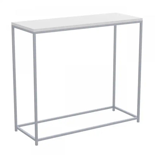 31 Modern Console Table - White With Silver Metal
