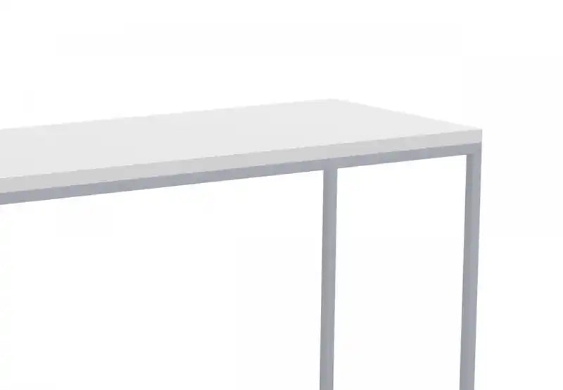 31 Modern Console Table - White With Silver Metal