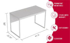 Bureau informatique 47 po - Taupe foncé avec base en métal noir