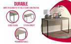 Bureau informatique 47 po - Taupe foncé avec base en métal noir