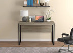 Bureau informatique 47 po - Taupe foncé avec base en métal noir