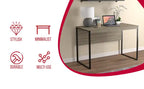 Bureau informatique 47 po - Taupe foncé avec base en métal noir