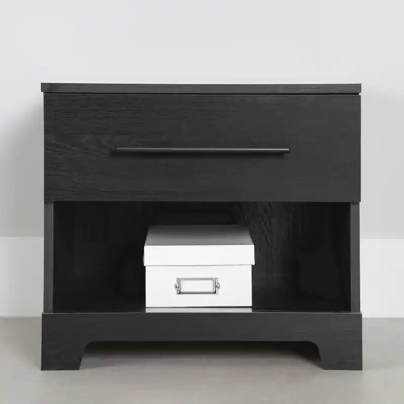 1-Drawer Nightstand - Black Oak