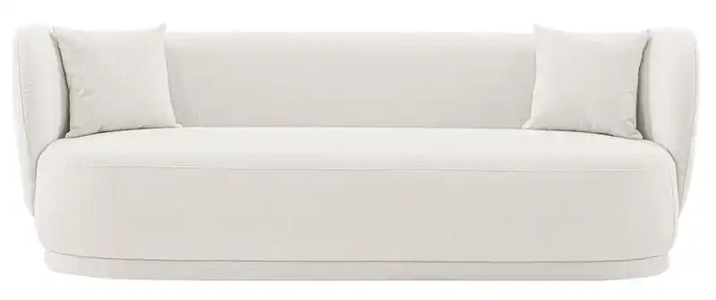Contemporary Linen Weave 92.52 Sofa with Pillows - Wheat