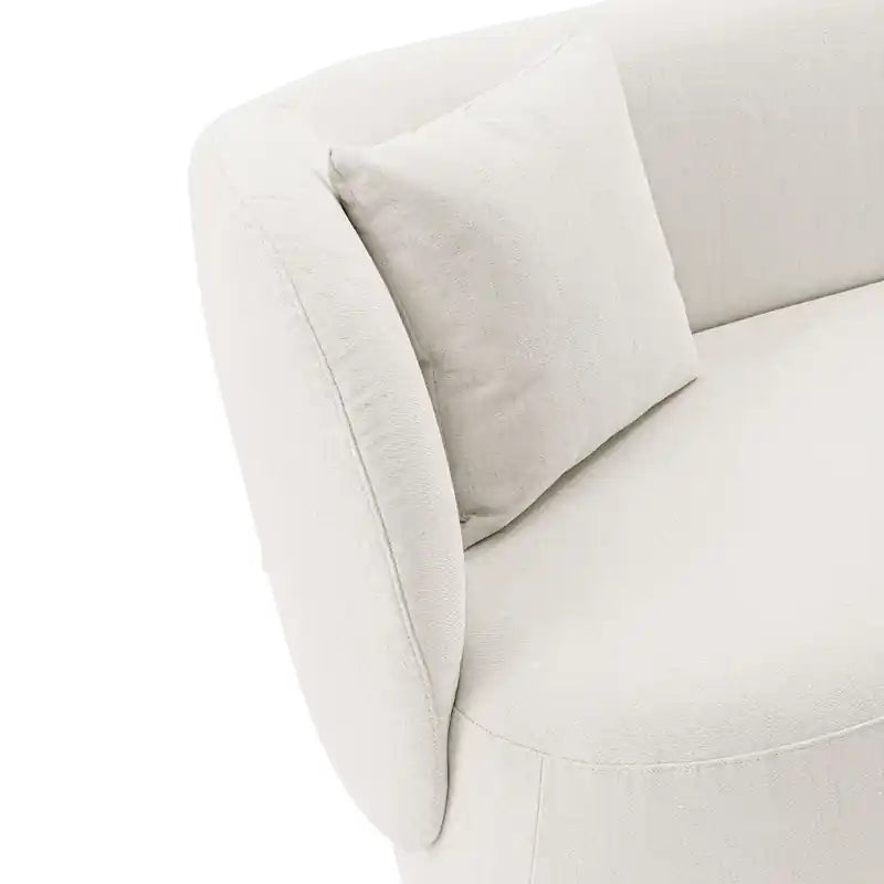 Contemporary Linen Weave 92.52 Sofa with Pillows - Wheat