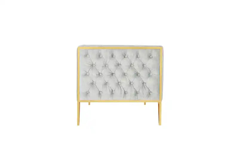 81.5 Velvet Sofa - Grey & Gold