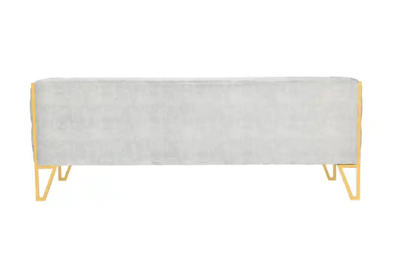 81.5 Velvet Sofa - Grey & Gold