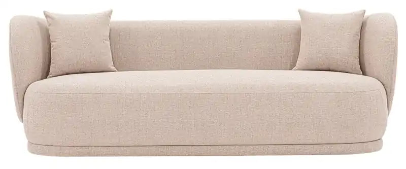 Manhattan Comfort Contemporary Siri Linen Weave 92.52 Sofa with Pillows - Wheat