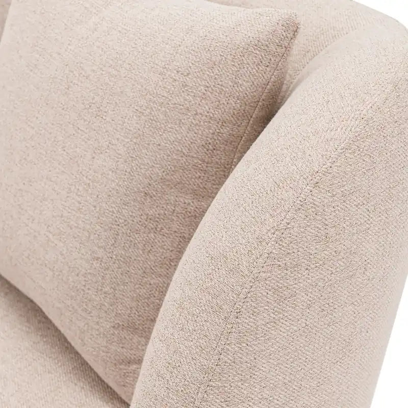 Contemporary Linen Weave 92.52 Sofa with Pillows - Wheat
