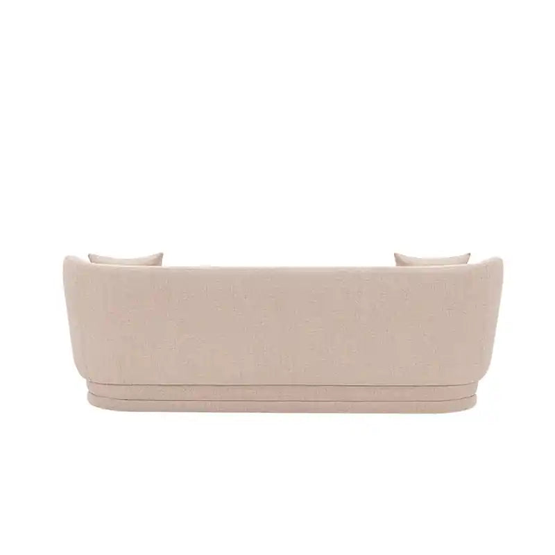 Contemporary Linen Weave 92.52 Sofa with Pillows - Wheat