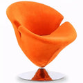 Manhattan Comfort Tulip Polished Chrome Velvet Swivel Accent Chair