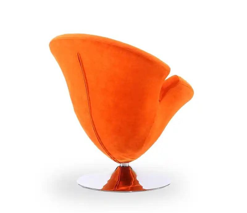 Polished Chrome Velvet Swivel Accent Chair