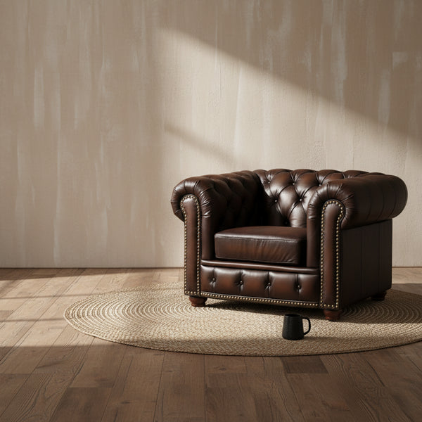 Fauteuil en cuir - Caramel