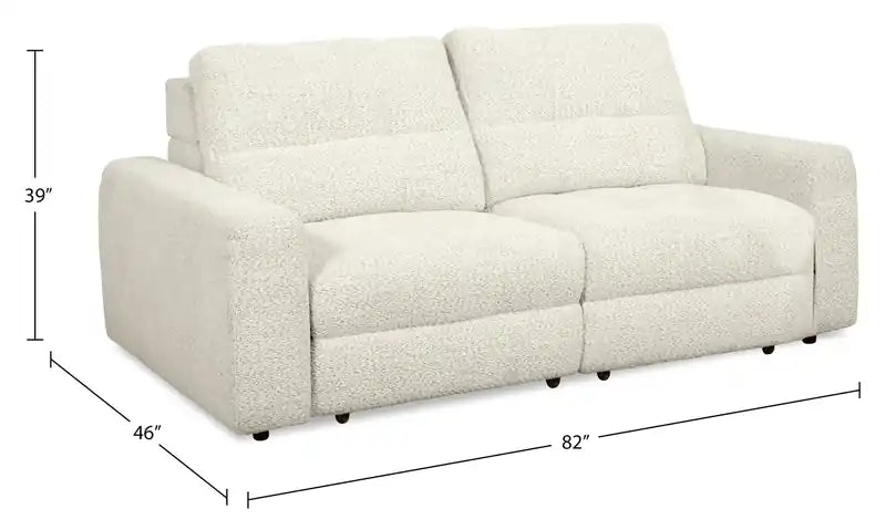 Modular 82 Chenille Fabric Loveseat with Power Sliding