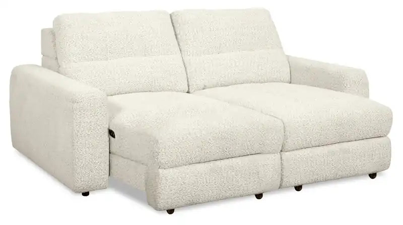 Modular 82 Chenille Fabric Loveseat with Power Sliding
