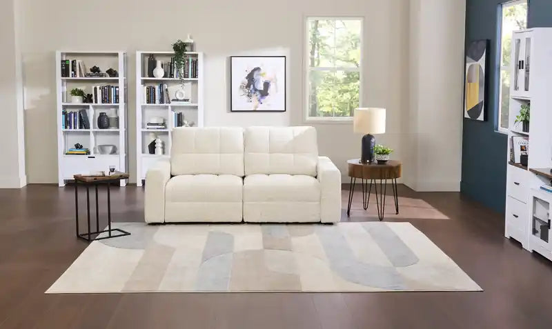 Modular 82 Chenille Fabric Loveseat with Power Sliding
