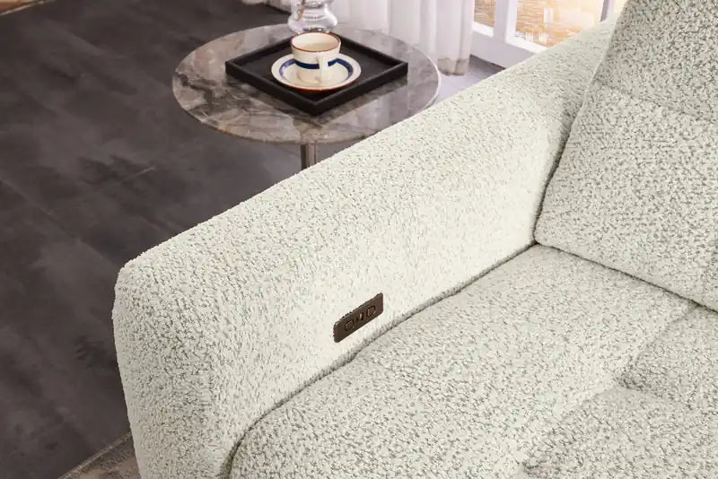 Modular 82 Chenille Fabric Loveseat with Power Sliding
