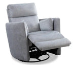 Fauteuil inclinable pivotant et coulissant en tissu de 36 po – Coton argenté