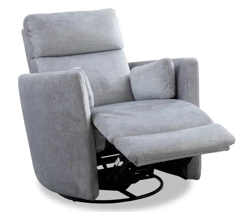 36 Fabric Swivel Glider Reclining Chair - Silver Cotton
