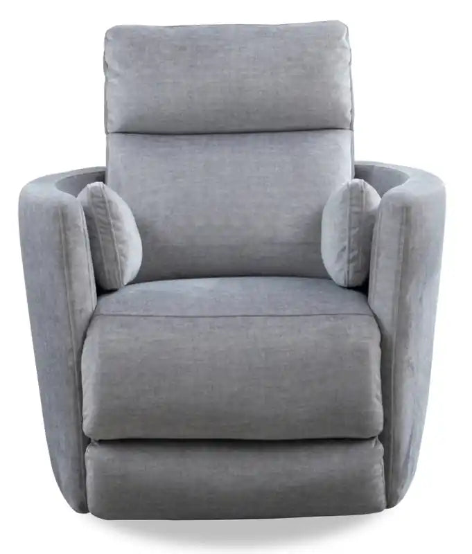 36 Fabric Swivel Glider Reclining Chair - Silver Cotton